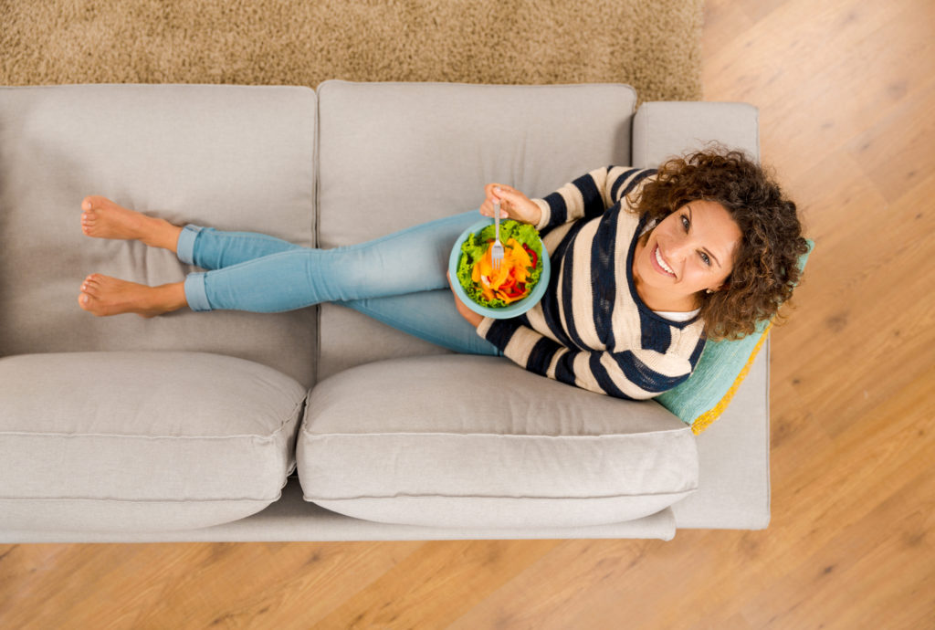 Beautiful healthy woman at home